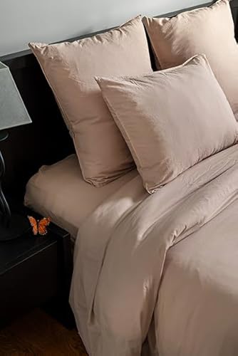 Bettbezug Cape Ferret, Gewaschene Baumwolle, 240 x 280 cm, Kieselfarben von Toison d'Or