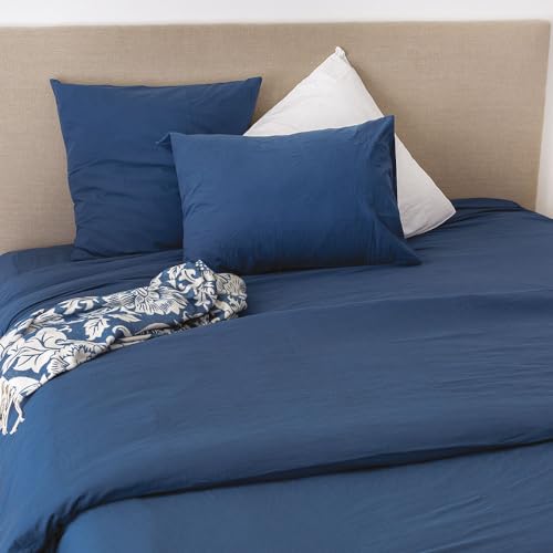 Cap Frettchen Bettlaken aus gewaschener Baumwolle, 180 x 290 cm, blau von Toison d'Or