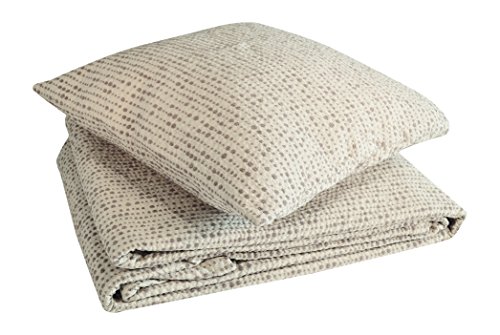 Toison d'Or Alnoé Tagesdecke aus Chenille, zweifarbig, 180 x 150 cm, elfenbeinfarben/Taupe von Toison d'Or