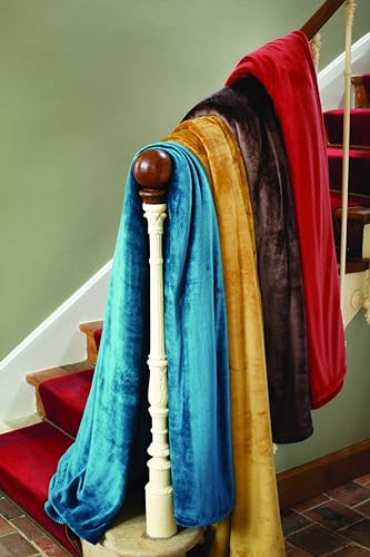 Toison d'or Decke Velvet Microvelours Polyester Uni, 240 cm x 260 cm Größe, See von Toison d’or