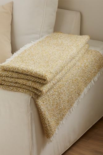 Toison d’or Siena Decke, 130 cm x 170 cm, Honig von Toison d’or