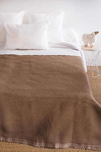 Toison d'or Volta Woolmark Wolldecke 180 cm x 240 cm Buff von Toison d’or