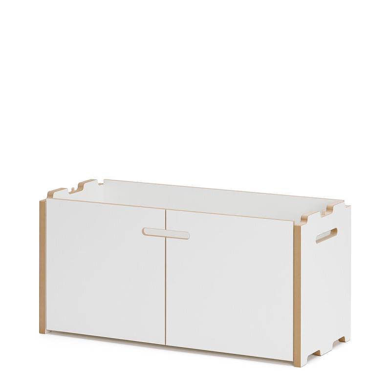 B-Ware Tojo Hochstapler Anbaumodul Regalsystem Mit Türen Ablage Deko Schrank Modul Weiß von Tojo