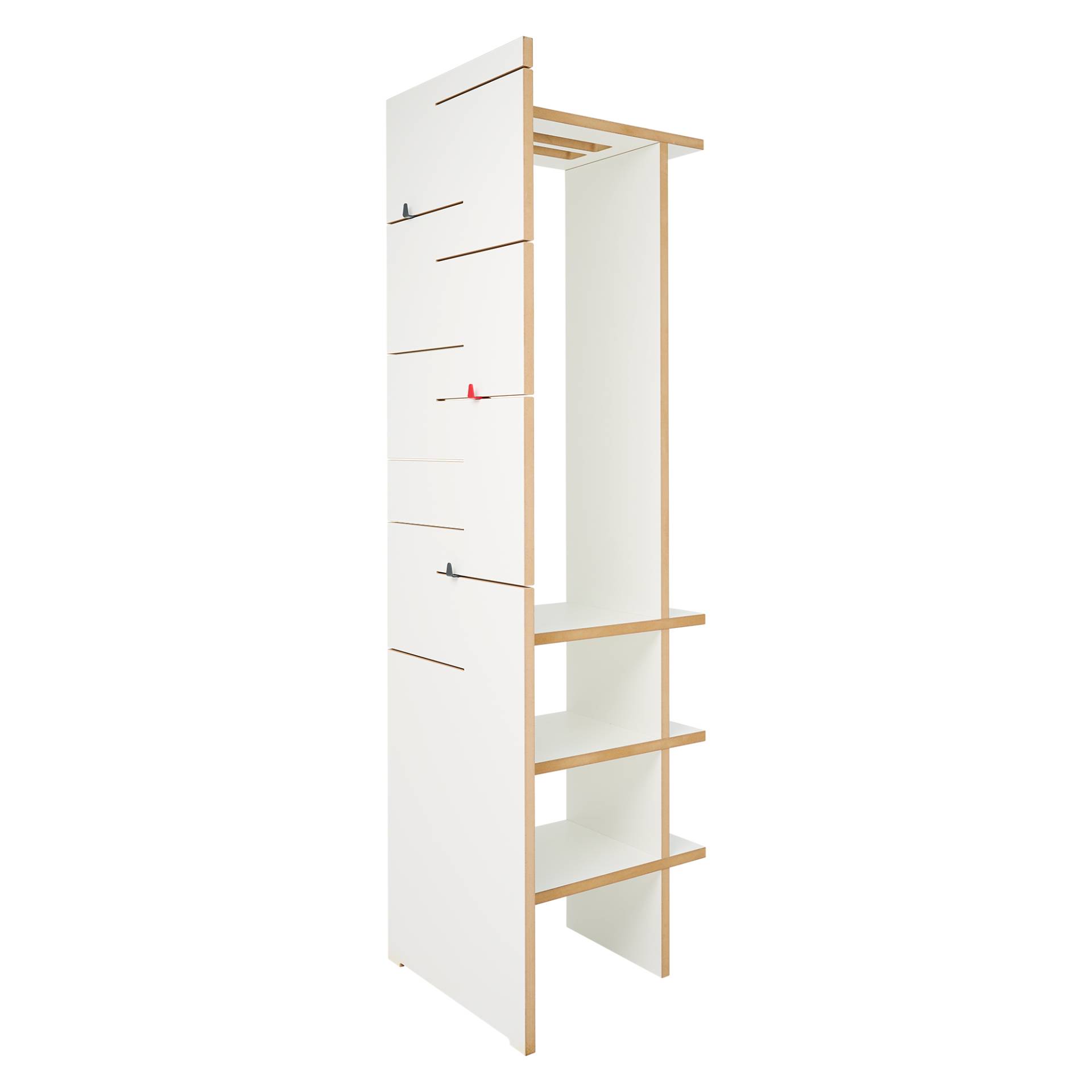 Tojo - Angeber 500 Garderobe - weiß/MDF beschichtet /BxHxT 50x180x50cm/mit 3 Haken von Tojo