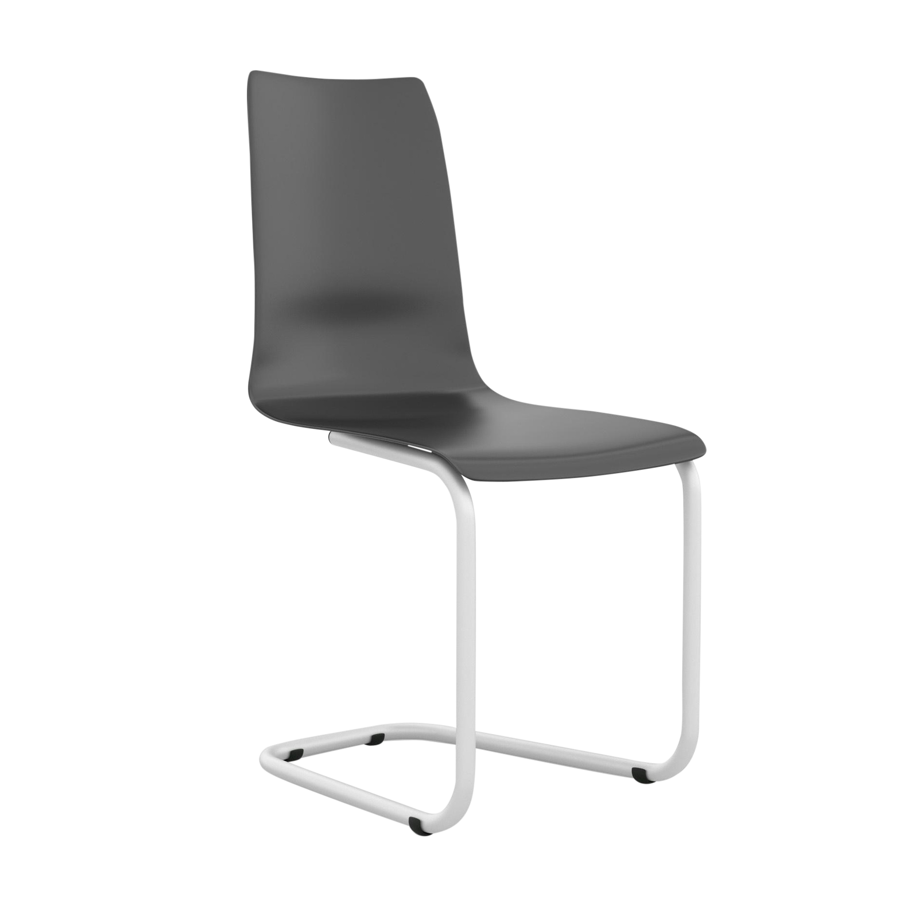 Tojo - Freischwinger Stuhl - schwarz RAL 9005/Sitzschale Polypropylen/BxHxT 45x90x50cm/Gestell Stahl weiß von Tojo