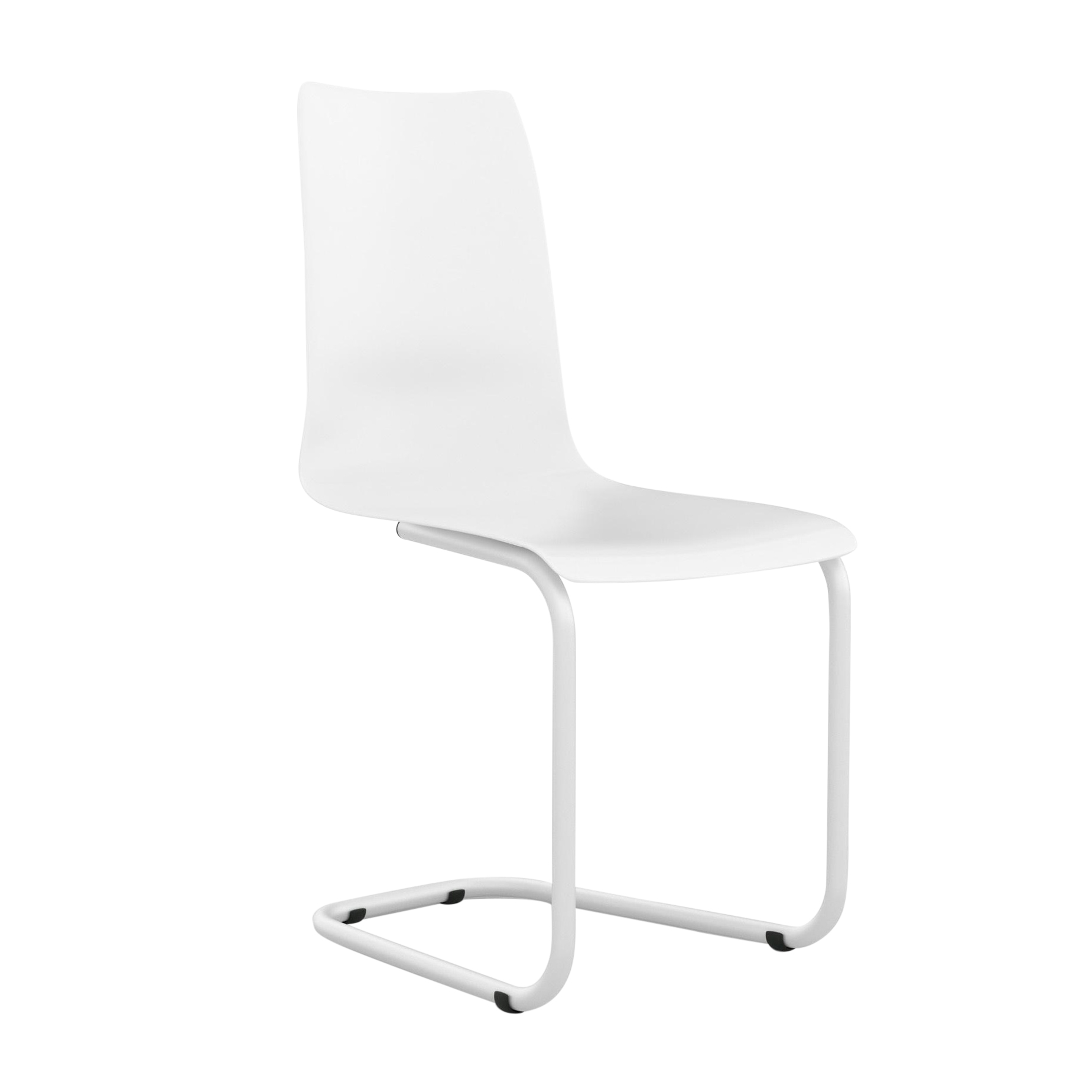 Tojo - Freischwinger Stuhl - weiß RAL 9003/Sitzschale Polypropylen/BxHxT 45x90x50cm/Gestell Stahl weiß von Tojo