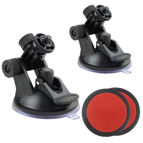 2 Pack Kamera Saugnapf, Saugnapfhalterung mit 2 Saugnapfhalterung Befestigungsplatten, 180 Grad Verstellbare, Universal Halterung für Fahrzeug-Video Recorder, Kompatibel mit Dashcam 2 Pack Kamera Saugnapf, Saugnapfhalterung mit 2 Saugnapfhalterung Befestigungsplatten, 180 Grad Verstellbare, Universal Halterung für Fahrzeug-Video Recorder, Kompatibel mit Dashcam von Tokaneit