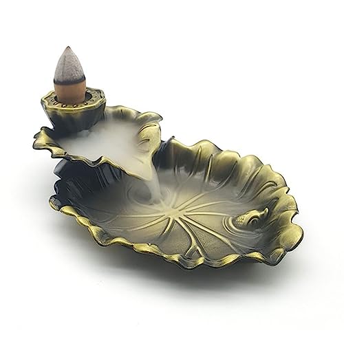 Tokaneit Lotus Räucherstäbchen Halter, Rückfluss-Räuchergefäß aus Legierung von Tokaneit