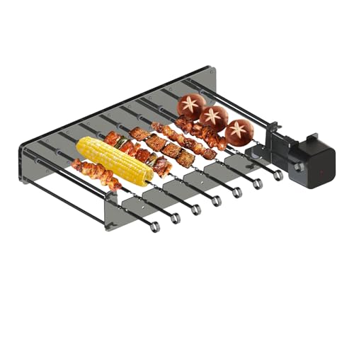 Elektrischer Spiessdreher, Drehspieß Grill, Schaschlikgrill mit Motor Automatische Rotierende Grillmaschine, Kebab Grill 360° Automatisch Drehbarer Grillrost mit 10 Spießdreher aus Edelstahl und USB von Tokenhigh