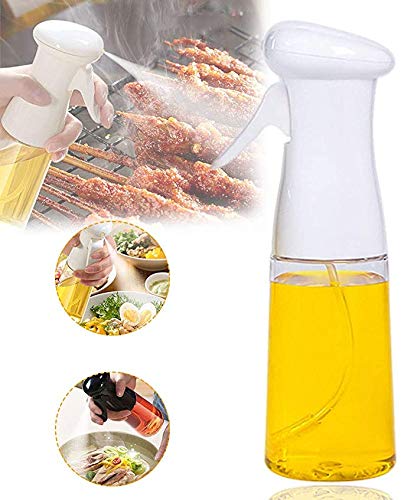 Ölsprüher Flasche Öl Sprayer Olivenöl Spender Glas 210ml Verbessertes Oil Sprayer für Salat, BBQ, Backen, Pasta, BPA-Free Safe für Küche Kochen (Weiß) von Tokenhigh