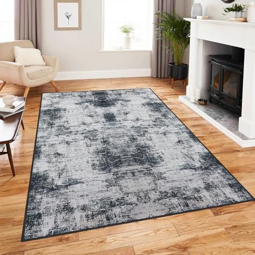 Teppich Wohnzimmer, Retro Abstrakt Waschbarer Kurzflor Teppich Schlafzimmer, Modern Meliert Verwischt Design Groß Rutschfest Weiche Maschinenwaschbar Flurteppich, für Esszimmer Büro (A, 160×230 cm) Teppich Wohnzimmer, Retro Abstrakt Waschbarer Kurzflor Teppich Schlafzimmer, Modern Meliert Verwischt Design Groß Rutschfest Weiche Maschinenwaschbar Flurteppich, für Esszimmer Büro (A, 160×230 cm) von Tokenhigh