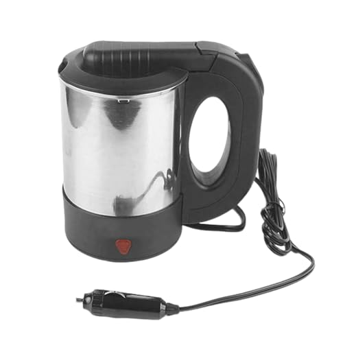 Tokenhigh Elektrischer Auto-Wasserkocher, 12 V, 500 ml, tragbarer Auto-LKW-Wasserkocher für Wohnwagen, Van, Reise-Wasserkocher mit automatischer Abschaltung und Zigarettenanzünder-Steckdose für von Tokenhigh
