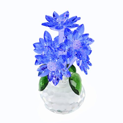Tokenhigh Kristall-Gänseblümchen-Blumenstrauß, Blumenfigur, Geschenke für sie, Sammlerstück, Blumenornamente aus Glas mit Vase, Glasblume, Sammlerstück, romantisch, für Dekoration, Chritsmas (blau) Tokenhigh Kristall-Gänseblümchen-Blumenstrauß, Blumenfigur, Geschenke für sie, Sammlerstück, Blumenornamente aus Glas mit Vase, Glasblume, Sammlerstück, romantisch, für Dekoration, Chritsmas (blau) von Tokenhigh