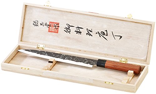 TokioKitchenWare Filitiermesser: Filiermesser mit Echtholzgriff, handgefertigt (Filetiermesser, Fischmesser, Messerblock) von TokioKitchenWare