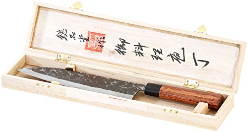 TokioKitchenWare Santoku Messer: Kochmesser mit Echtholzgriff, handgefertigt (Fleischmesser, Handgefertigte Küchenmesser, Geschenk) von TokioKitchenWare