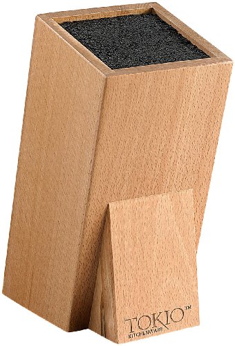 TokioKitchenWare Messerständer: Universal-Messerblock aus Holz mit Borsteneinsatz (Messerblock ohne Messer, Messerblock Borsten, Kunststoffborsten) von TokioKitchenWare