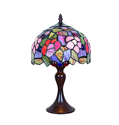 Tokira Tiffany Tischlampe Altmodische, E14 DIY Glasmalerei Deko Landhausstil Blumen Nachtlicht, Jugenstil Tischlampe for Schlafzimmer/Wohnzimmer/Kinderzimmer [Ohne Glühbirnen] von Tokira