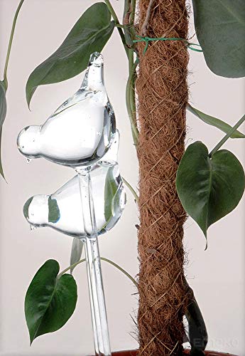 2er-Set Blumenbewässerung Bewässerungskugel Gießkugel Vogel Glas - H35cm von Tokiso