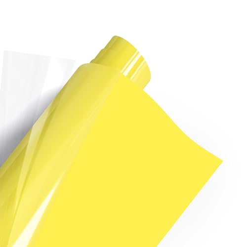 POLI-FLEX PREMIUM Flexfolie Meterware 53 Farben Textil-Bügelfolie, Breite:30.5 cm, Farbe:419 LEMON-YELLOW von Tokiso