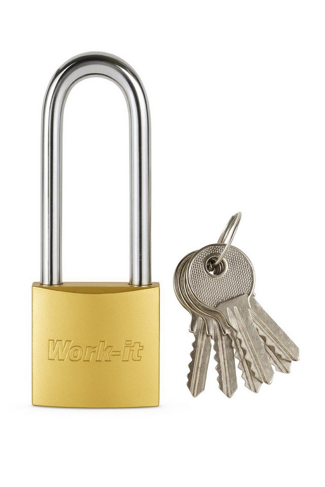 Toko Vorhängeschloss 1 Vorhängeschloss + 6 Schlüssel hoher Bügel gehärtetem Metall, (Packung, 1-tlg), 6 Schlüsseln je Schloss bietet Flexibilität von Toko