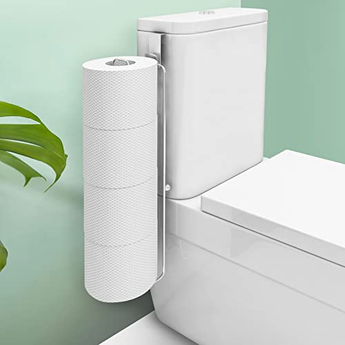 Tokokimo Toilettenpapierhalter Stehend, kein Bohren, 4 Rollen Toilettenpapier Integrierter Toilettenpapier-Ersatzrollenhalter Edelstahl, HxBxT: 42x3,5x9 cm, Silber, 1 Stück von Tokokimo