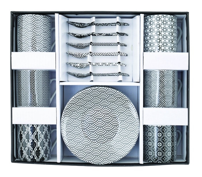Espresso-Set Schwarz-Weiß - Nippon Schwarz - 6-teilig - 80 ml von Tokyo Design Studio