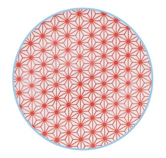 Gebäckteller - Tokyo Design Studio - Star Wave - Rot/Hellblau - 16x2cm von Tokyo Design Studio