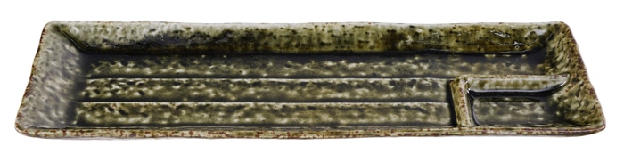 Grüner rechteckiger Servierteller - Große Teller - 33,2 x 10,5 cm von Tokyo Design Studio