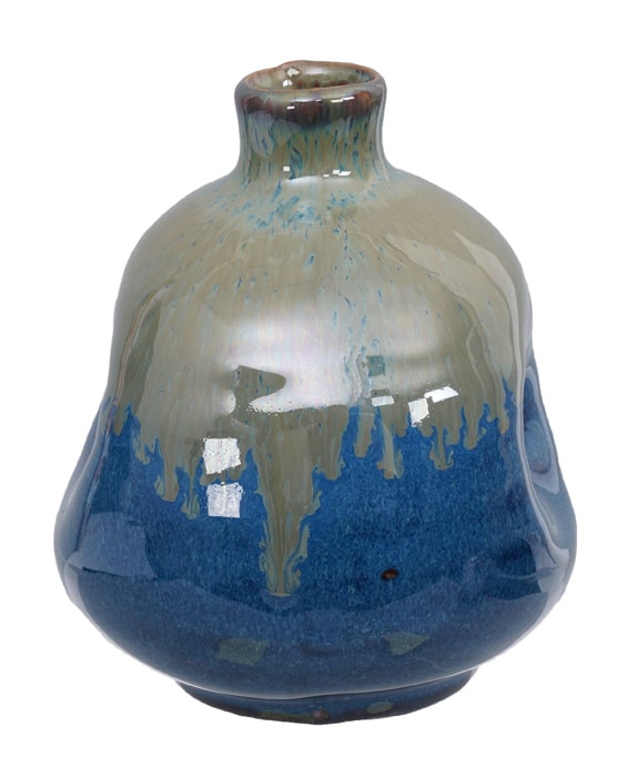 Handgemachte Vase aus Japan - Blaue Keramik - 8,5 x 9 cm Handgemachte Vase aus Japan - Blaue Keramik - 8,5 x 9 cm von Tokyo Design Studio