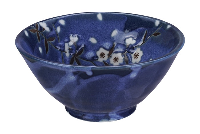 Japanische Keramikschale - Tokyo Design Studio - Blaue Sakura - 13x6cm 350ml von Tokyo Design Studio