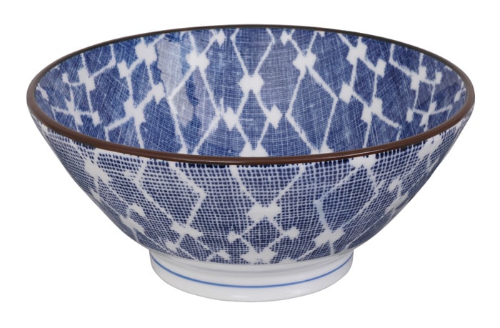 Japanische Keramikschale - Tokyo Design Studio - Shibori - Blau-Weiße Muster - 800ml von Tokyo Design Studio