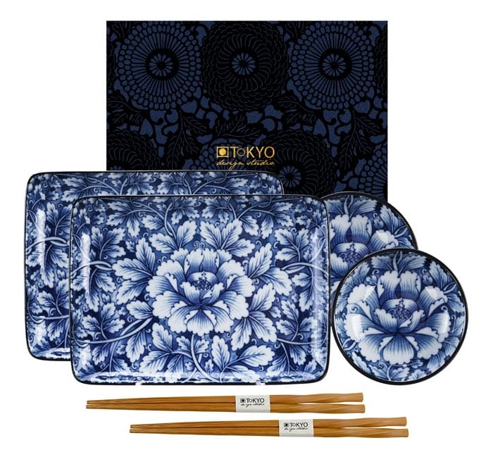 Japanisches Sushi-Set - Botan-Kollektion - 21 x 13,5 cm Japanisches Sushi-Set - Botan-Kollektion - 21 x 13,5 cm von Tokyo Design Studio