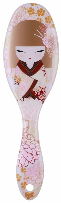 Kimmidoll Haarbürste mit Kimmidoll-Design - Rosa, Braun, Weiß von Tokyo Design Studio