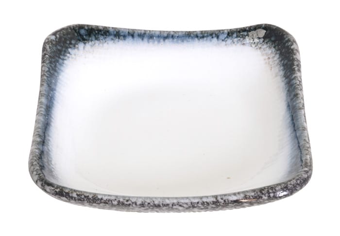 Quadratischer Teller - Tajimi - Grau und Weiß - 14 x 14 x 3,5 cm von Tokyo Design Studio