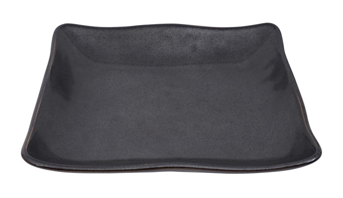 Quadratischer Teller - Tetsu Kessho Matte - Matt-Schwarz - 18 x 18 cm von Tokyo Design Studio