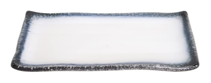 Rechteckiger Porzellanteller - Tajimi - Grau und Weiu00df - 26 x 13 x 2 cm Rechteckiger Porzellanteller - Tajimi - Grau und Weiu00df - 26 x 13 x 2 cm von Tokyo Design Studio