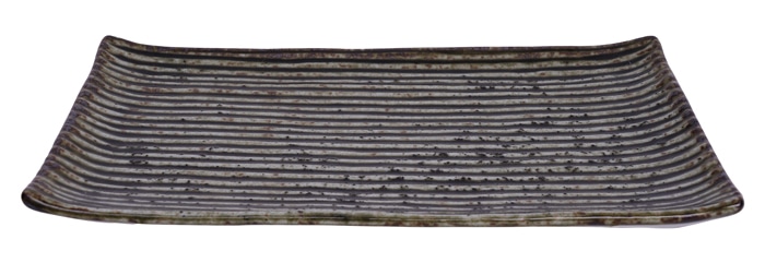 Rechteckiger Servierteller - Grüne Streifen - 23,8 x 15 cm Rechteckiger Servierteller - Grüne Streifen - 23,8 x 15 cm von Tokyo Design Studio