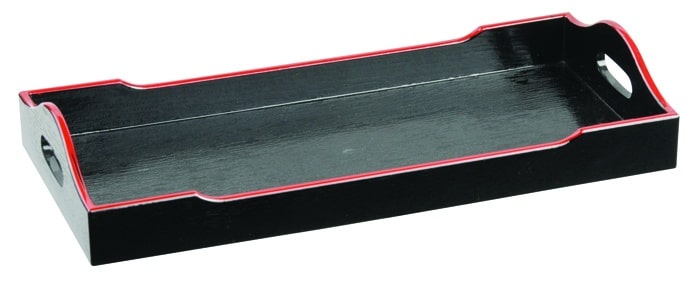 Schwarzes Lackwaren-Tablett - 21 x 10 cm von Tokyo Design Studio