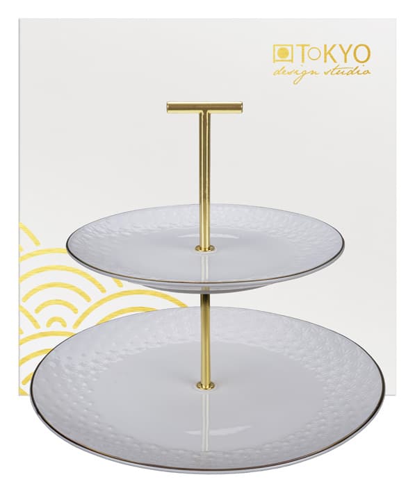 Serviergestell mit Sternenmuster - Tokyo Design Studio - Nippon White - 25,5 cm von Tokyo Design Studio