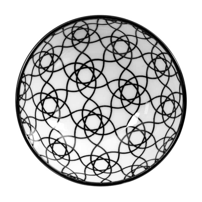 Servierteller - Nippon Schwarz - Schwarz-weißes Streifenmuster - 9,5 x 3 cm Servierteller - Nippon Schwarz - Schwarz-weißes Streifenmuster - 9,5 x 3 cm von Tokyo Design Studio