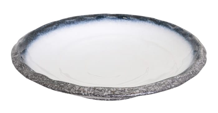 Tiefer Teller - Tajimi - Grau-Wei� Marmoreffekt - 30 x 6,5 cm von Tokyo Design Studio