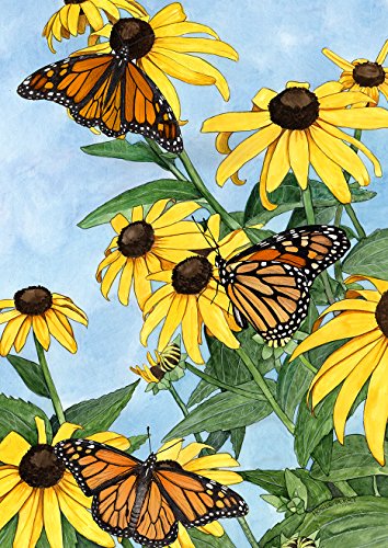 Toland Home Garden 1112133 Sonnenblumen und Monarchen Schmetterlingsflagge, 30,5 x 45,7 cm, doppelseitig für Outdoor Blumenhaus Hof Dekoration von Toland Home Garden