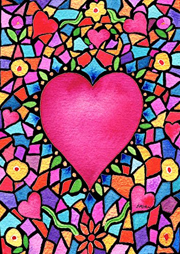 Toland Home Garden Kaleidoskop Herz 31,8 x 45,7 cm dekorative Bunte Valentine Mosaik Gartenflagge von Toland Home Garden