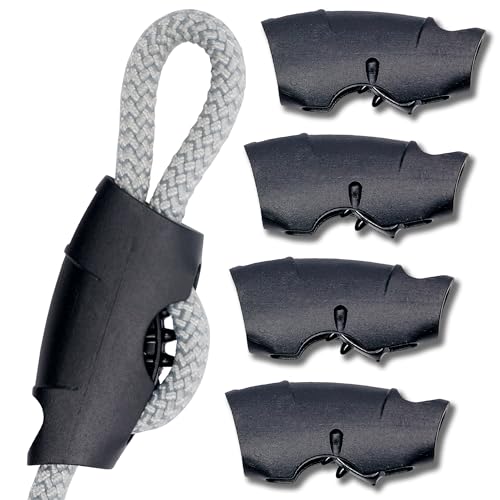 Toldoro® Seilklemme Super Sharky 4 Stück 6mm /Klemmen zur Befestigung von Seilen und Tauwerk für Sonnensegel oder Segelboote/Tauwerkklemme aus Kunststoff für schnelle Befestigung von Toldoro