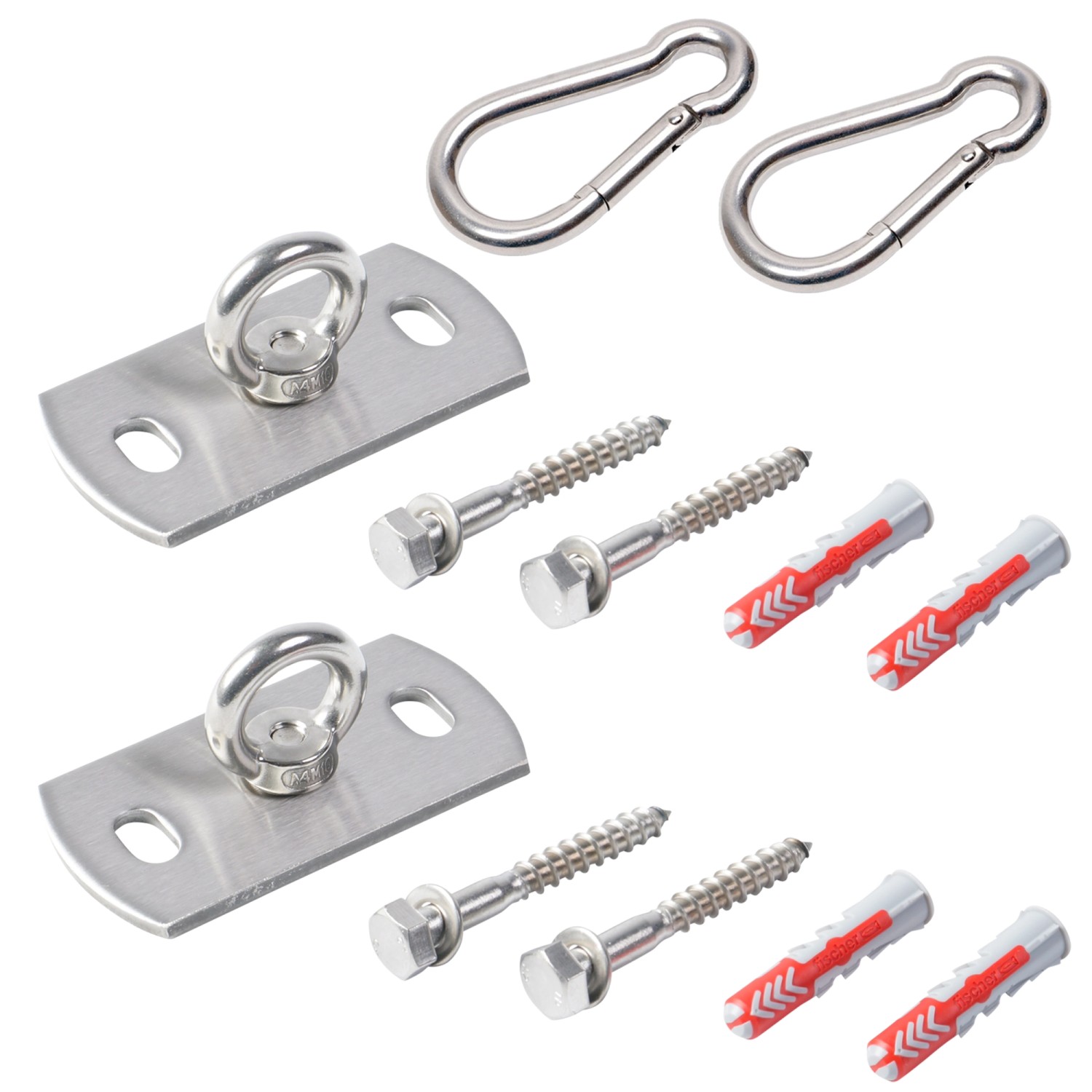 Toldoro Hängemattenbefestigung mit 2 Edelstahl Wandhalter und Befestigungsmaterial von Toldoro