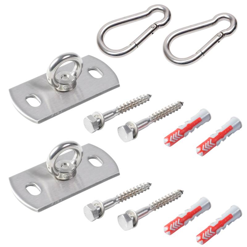 Toldoro Hängemattenbefestigung mit 2 Edelstahl Wandhalter und Befestigungsmaterial von Toldoro