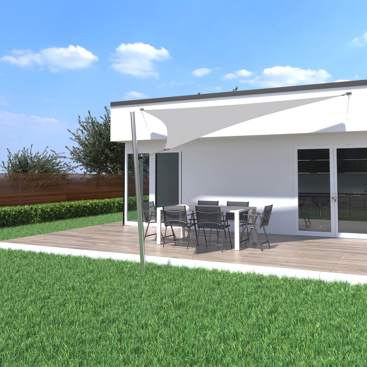 Toldoro Sonnensegel Komplettset 4,2x4,2x6m UPF50+ mit Befestigungsmaterial Halterung Pfosten Mast & Zubehör Regendicht UV-Schutz Sonnenschutz Hellgrau Toldoro Sonnensegel Komplettset 4,2x4,2x6m UPF50+ mit Befestigungsmaterial Halterung Pfosten Mast & Zubehör Regendicht UV-Schutz Sonnenschutz Hellgrau von Toldoro
