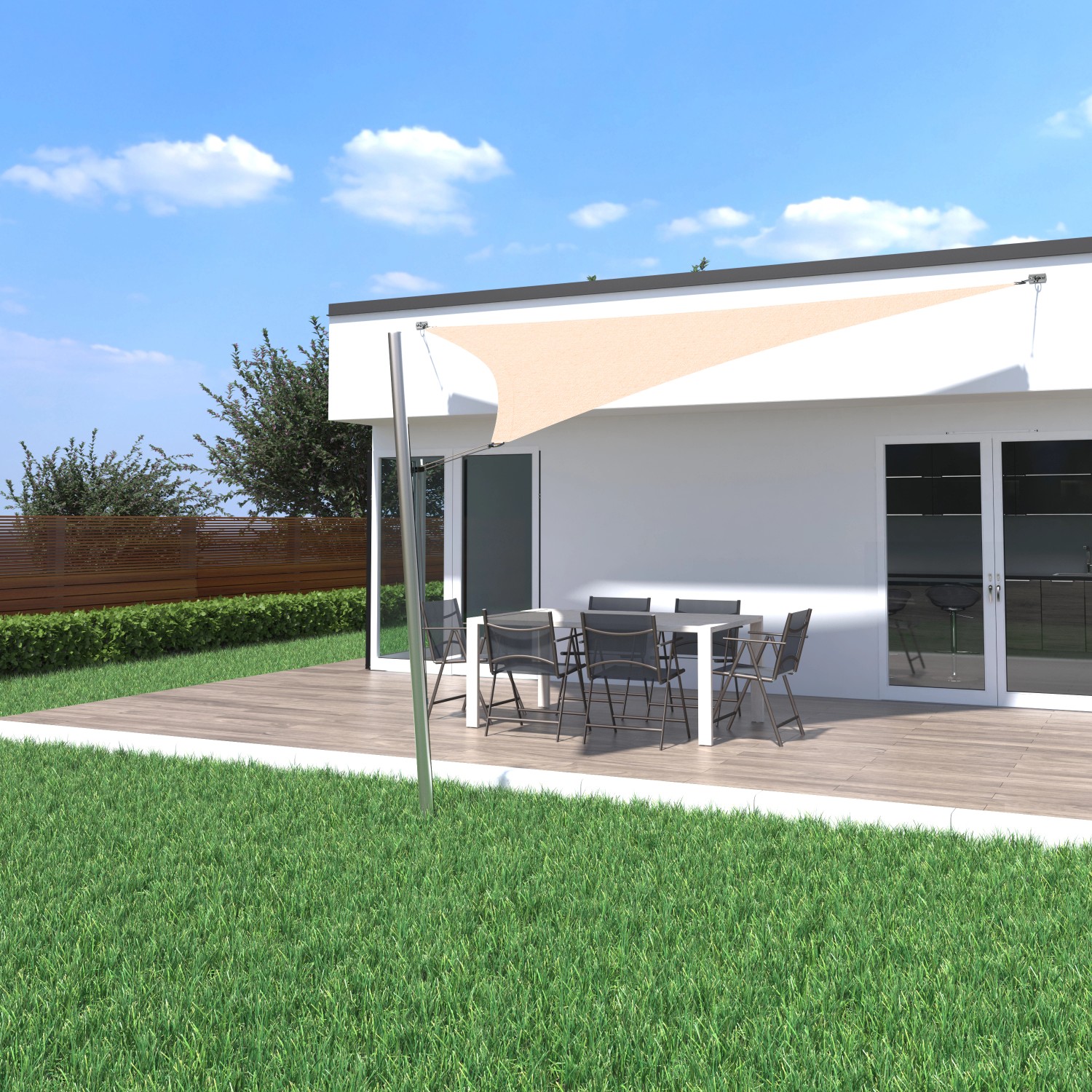 Toldoro Sonnensegel Komplettset 4,6x4,6x4,6m UPF50+ mit Befestigungsmaterial Halterung Pfosten Mast & Zubehör Regendicht UV-Schutz Sonnenschutz Sand Toldoro Sonnensegel Komplettset 4,6x4,6x4,6m UPF50+ mit Befestigungsmaterial Halterung Pfosten Mast & Zubehör Regendicht UV-Schutz Sonnenschutz Sand von Toldoro