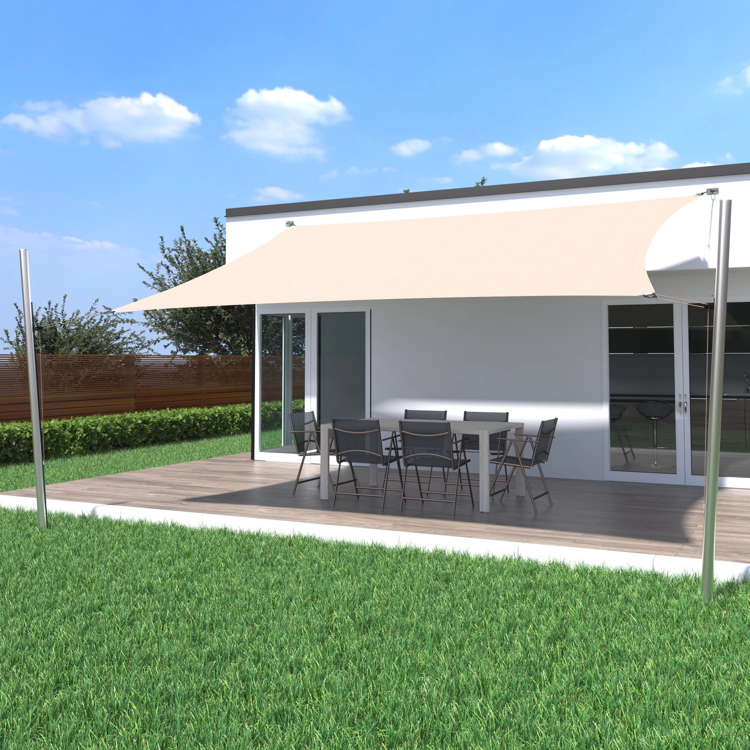 Toldoro Sonnensegel Komplettset 4x3m UPF50+ mit Befestigungsmaterial Halterung Pfosten Mast & Zubehör Regendicht UV-Schutz Sonnenschutz Sand Toldoro Sonnensegel Komplettset 4x3m UPF50+ mit Befestigungsmaterial Halterung Pfosten Mast & Zubehör Regendicht UV-Schutz Sonnenschutz Sand von Toldoro