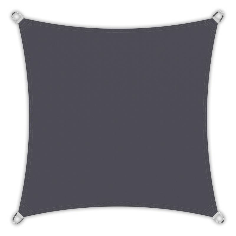Toldoro Sonnensegel Quadrat 4x4m UPF50+ PES Regendicht UV-Schutz Sonnenschutz Terrasse Garten Anthrazit von Toldoro